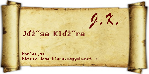 Jósa Klára névjegykártya